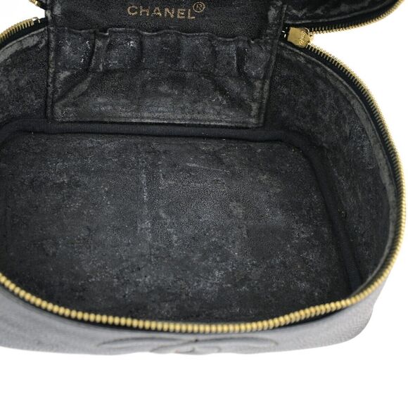 Chanel Cc Logo Vanity Hand Bag Caviar #160076C41B - Picture 9 of 15